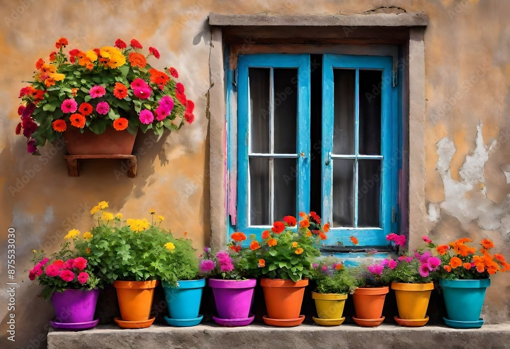 Naklejka premium flowers in pots