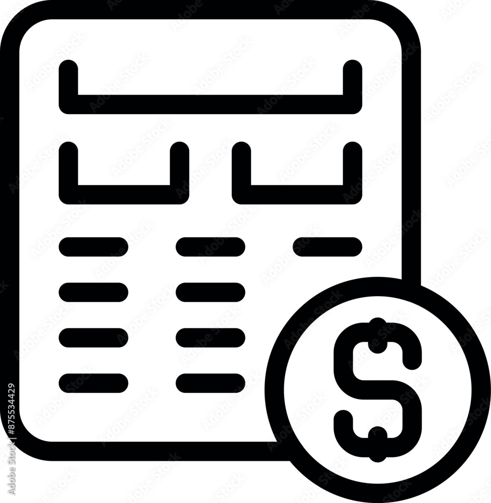 Calculator representing financial operation, calculating money costs and expenses Calculator representing financial operation, calculating money costs and expenses