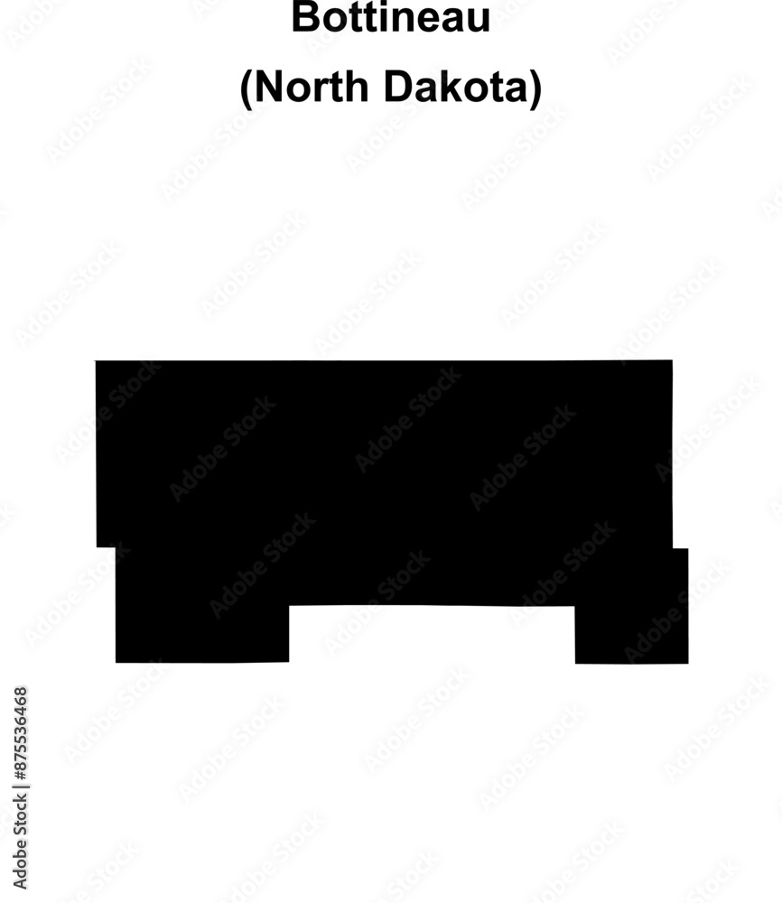 Bottineau County (North Dakota) blank outline map Bottineau County (North Dakota) blank outline map