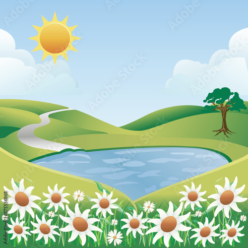 Realistic white day celebration  vector poster design