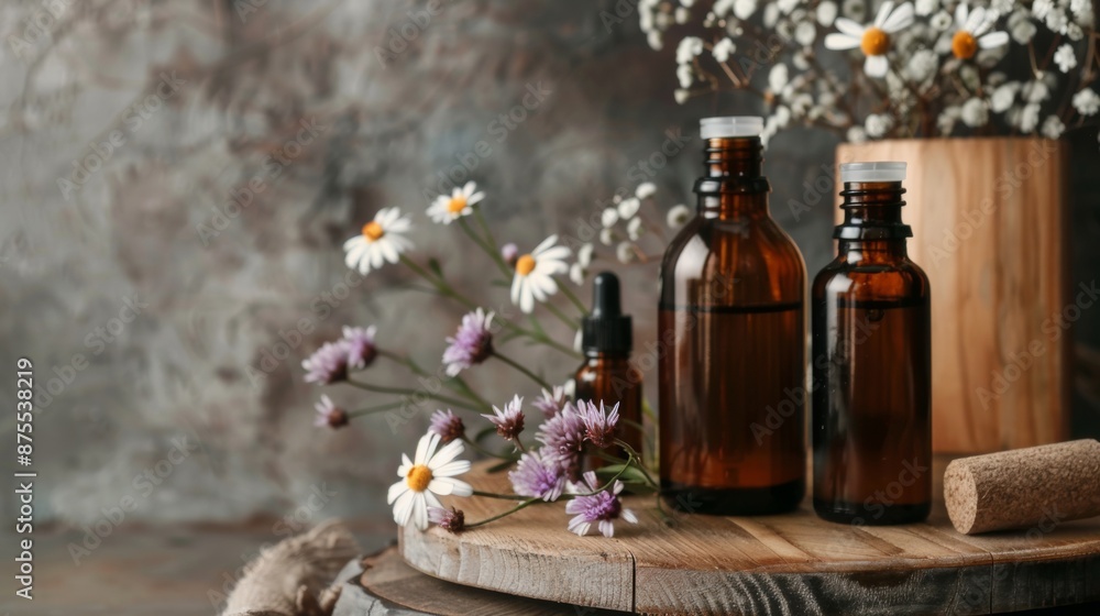 Rustic Display of Essential Oils and Flowers Rustic Display of Essential Oils and Flowers