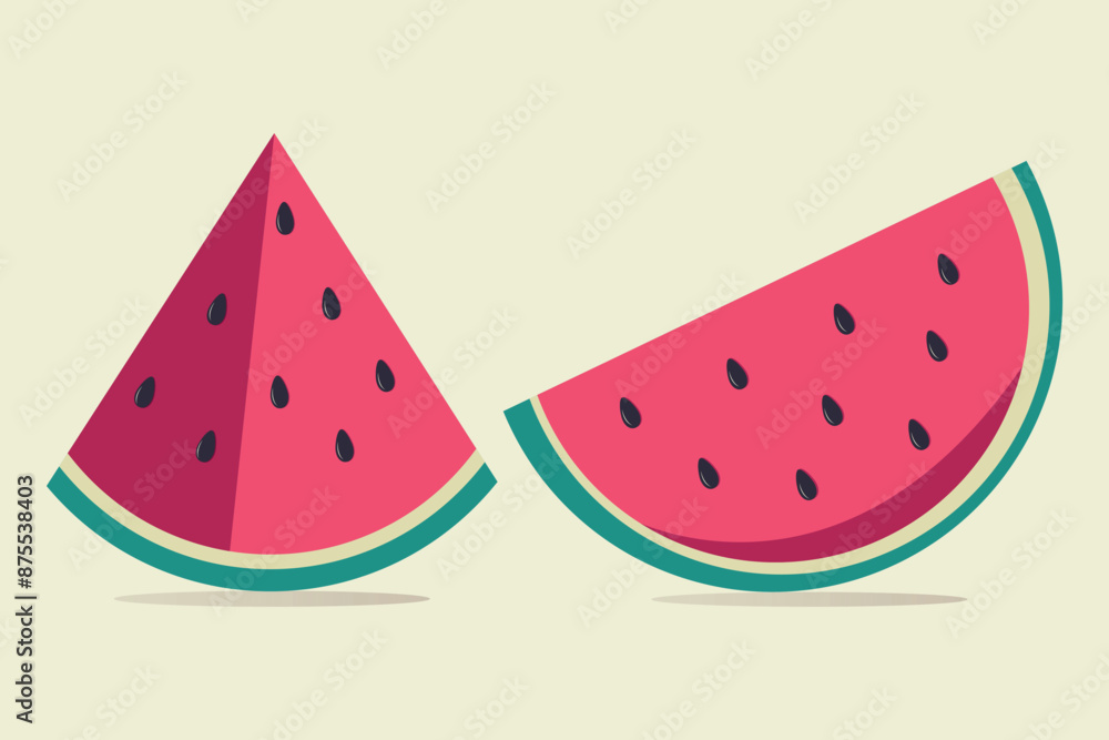 Set of fresh whole half cut slice and piece of watermelon isolated on white background. National Watermelon Day, Vegan food vector icons, Healthy food concept. Set of fresh whole half cut slice and piece of watermelon isolated on white background. National Watermelon Day, Vegan food vector icons, Healthy food concept.