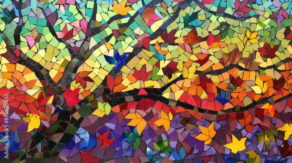 Colorful Leaves Mosaic of Sweetgum Tree in Fall Colorful Leaves Mosaic of Sweetgum Tree in Fall