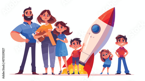 A family of five a father a mother and three siblings