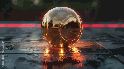 A golden sports circle or spherical ball with beautif