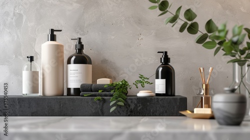 Elegant Bathroom Essentials with Eucalyptus © Juan