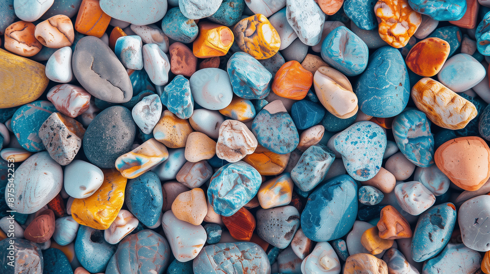 Background with colourful pebbles, created with generative AI technology Background with colourful pebbles, created with generative AI technology