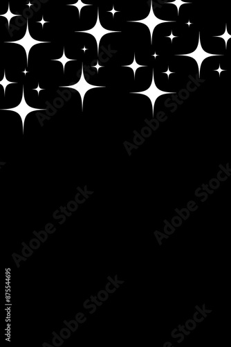 printable, 24×36 inches boho wall art in black color with white stars illustration