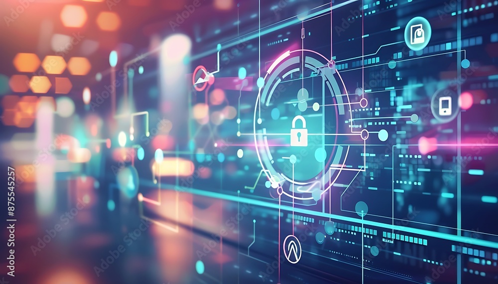 Data cyber security concept with abstract high speed technology privacy data protection motion blurred illustration. Generative AI Data cyber security concept with abstract high speed technology privacy data protection motion blurred illustration. Generative AI