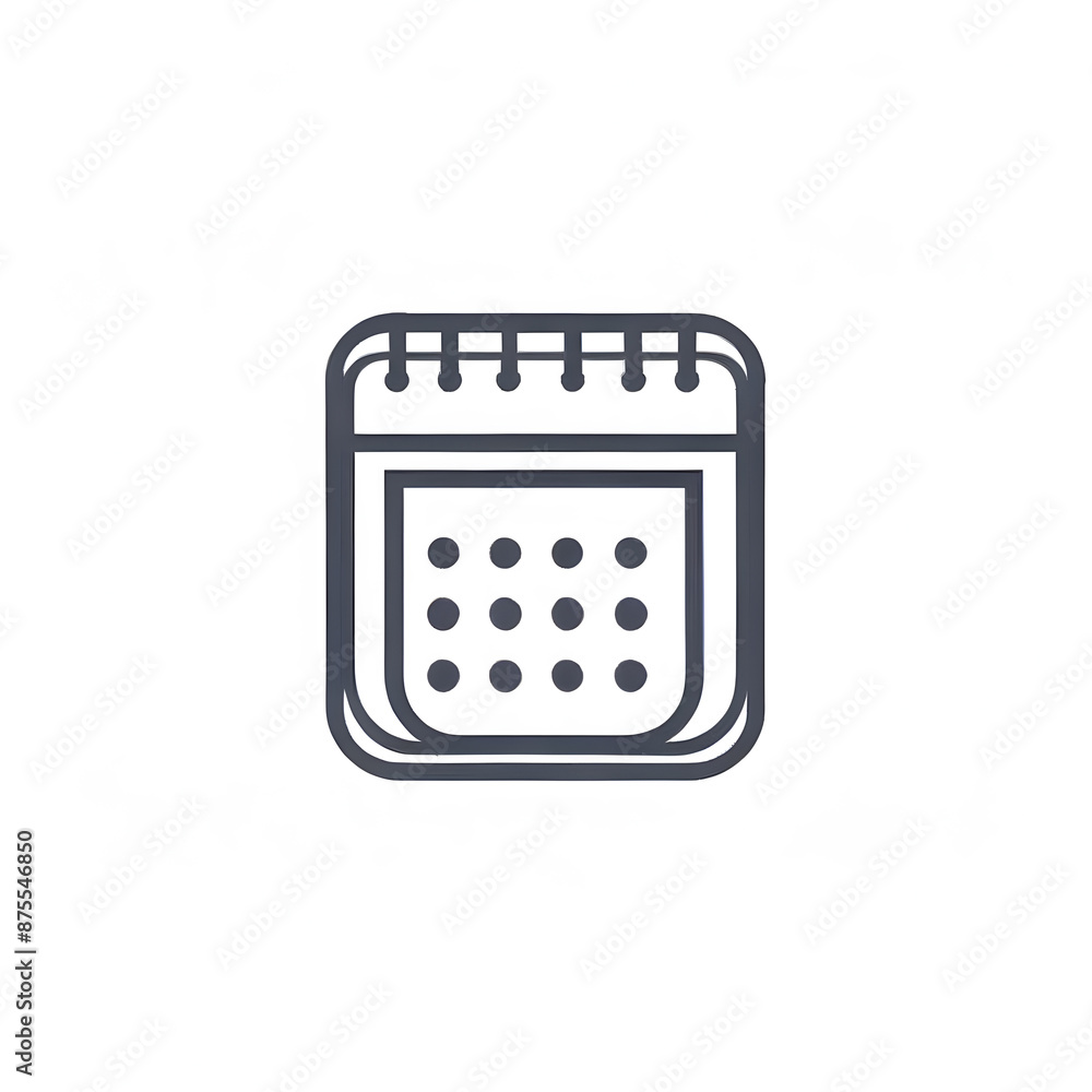 Calendar logo icon on white background, Generative AI Calendar logo icon on white background, Generative AI