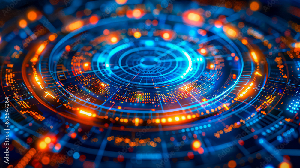 Fototapeta premium Digital abstract background with futuristic and technological concepts