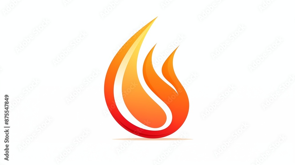 Stylized Orange Flame Logo Design in Abstract Form Stylized Orange Flame Logo Design in Abstract Form