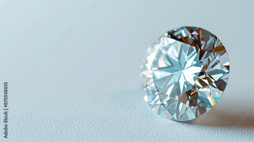 Top view of a solitary diamond - White backdrop - Empty Space Top view of a solitary diamond - White backdrop - Empty Space