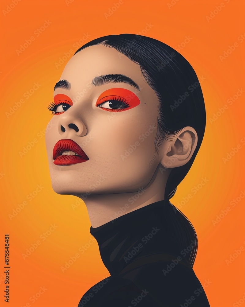fashionable geometric portrait of woman fashionable geometric portrait of woman