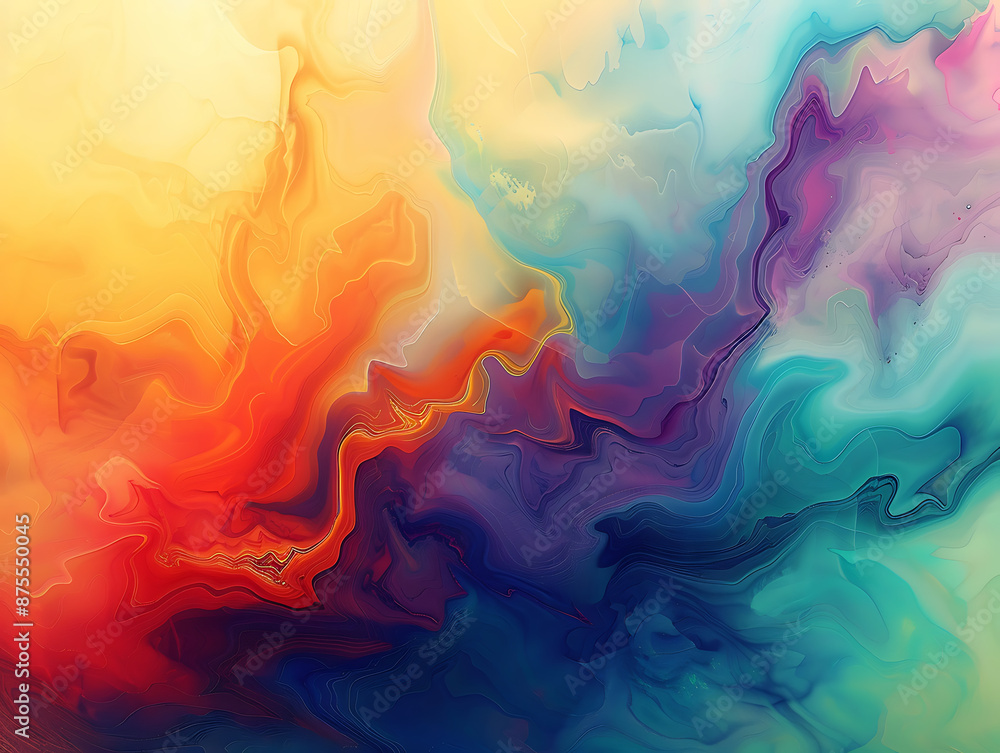 Abstract Digital Art with Vibrant Waves of Color Abstract Digital Art with Vibrant Waves of Color