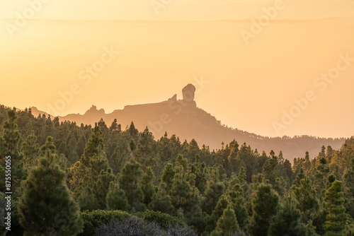 Gran canaria island landscape during sunset, Canary islands, Spain photo