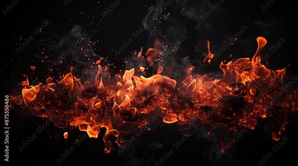Fiery Conflagration with Intense Flames and Smoke Fiery Conflagration with Intense Flames and Smoke