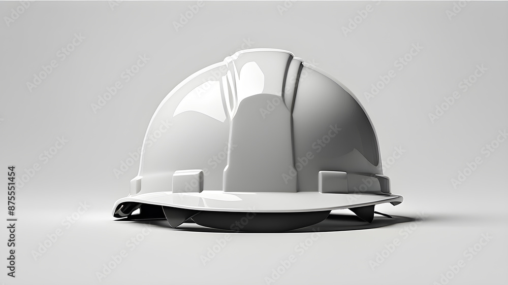 Worker hard hat logo icon on white background, Generative AI Worker hard hat logo icon on white background, Generative AI