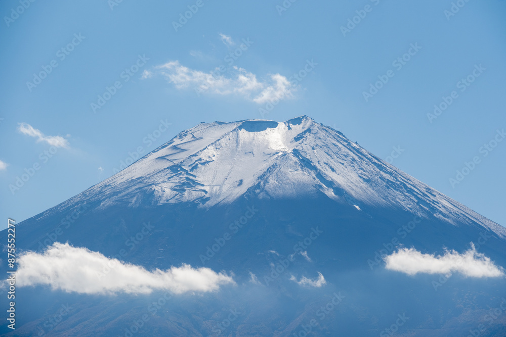 Zoom in of Switchbacks on Mt Fuji, Winter Ascent of Mt Fuji Zoom in of Switchbacks on Mt Fuji, Winter Ascent of Mt Fuji
