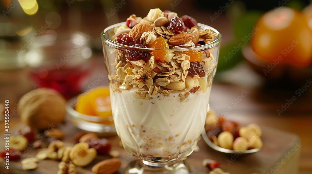 Indulge in a refreshing blend of crunchy nuts, sweet dried fruit, and creamy milk. Indulge in a refreshing blend of crunchy nuts, sweet dried fruit, and creamy milk.