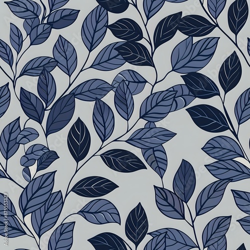 Serene Blue Leaf and Circle Background