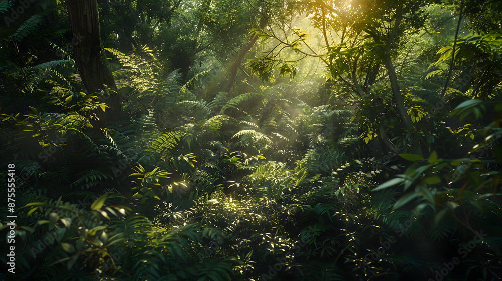A forest with a lot of green grass and trees A forest with a lot of green grass and trees