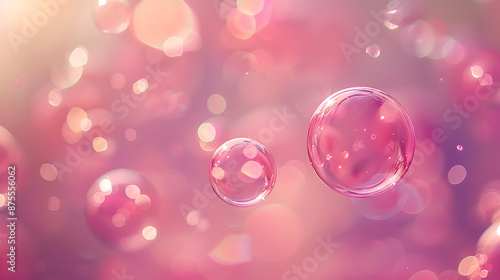 A pink background with a large bubble in the center