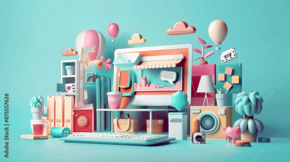 Obraz premium Design, marketing, and illustration services for online businesses: - Graphic elements - Marketing campaigns - 3D web vector illustrations