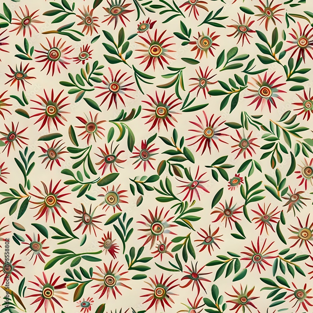 Intricate Floral Repeat Pattern in Modern Style Intricate Floral Repeat Pattern in Modern Style