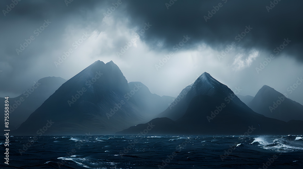 The mountains are covered in snow and the sky is cloudy The mountains are covered in snow and the sky is cloudy