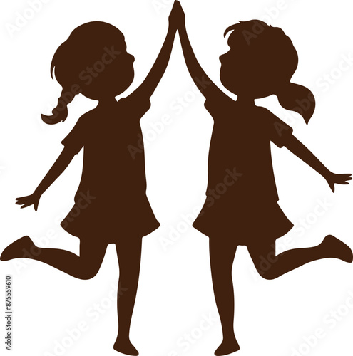 Happy friendship day design silhouette vector art illustration