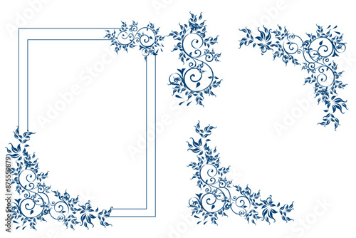 Collection of vector calligraphic frames and ornaments for design