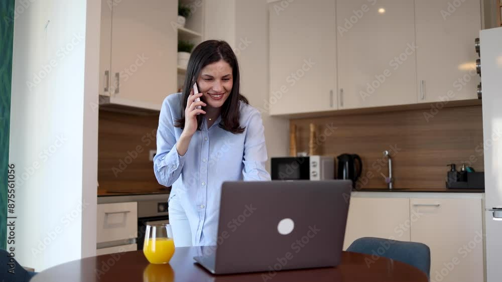 Woman making some business talks from her home office Woman making some business talks from her home office