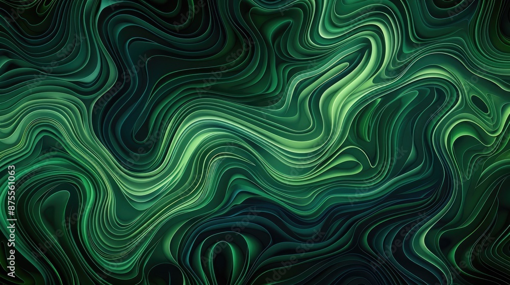 A green, wavy line with a dark background A green, wavy line with a dark background