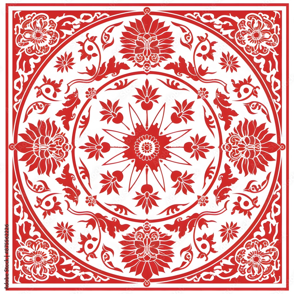 Simple Red Chinese Paper-Cut Art Simple Red Chinese Paper-Cut Art