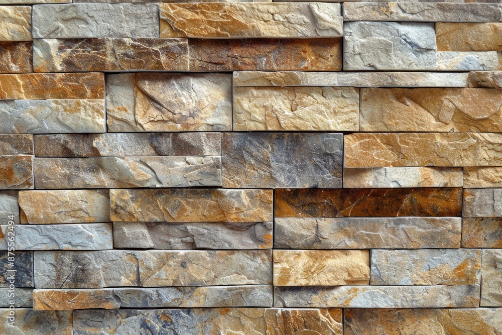 A brick wall with a brown and gray color. The wall is made of stone and has a rough texture A brick wall with a brown and gray color. The wall is made of stone and has a rough texture