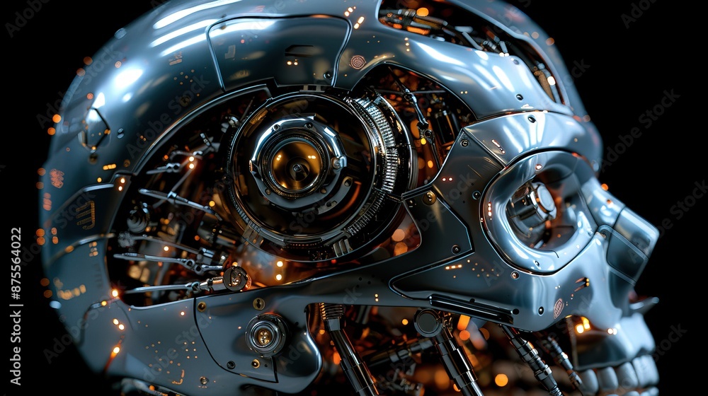 Metallic digital AI electronic brain isolated on a clean background, representing artificial intelligence neural systems and futuristic technology. Metallic digital AI electronic brain isolated on a clean background, representing artificial intelligence neural systems and futuristic technology.