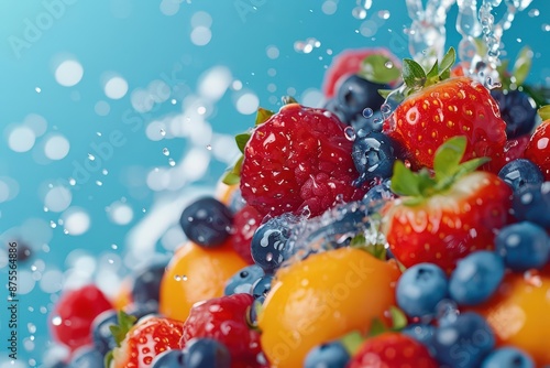 Dive into a colorful array of natures sweetest offerings, featuring an explosion of flavor from every fruit imaginable with copy space