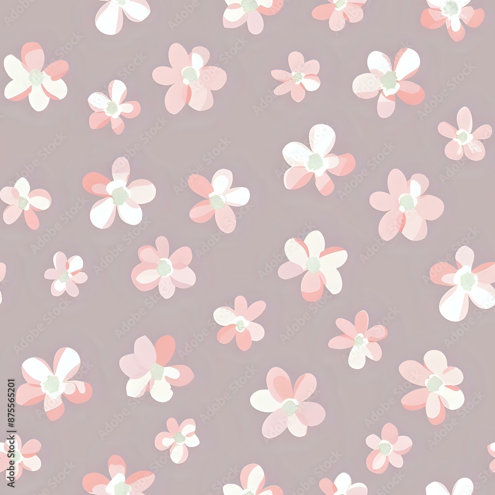 Feminine Floral Grid on Pink Seamless Background Feminine Floral Grid on Pink Seamless Background
