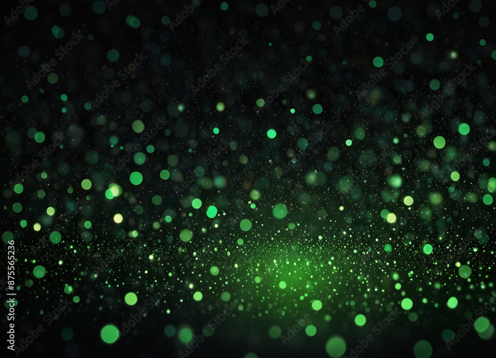 Bokeh banner background. Green bokeh on a black background that gives a special beauty to the image Bokeh banner background. Green bokeh on a black background that gives a special beauty to the image