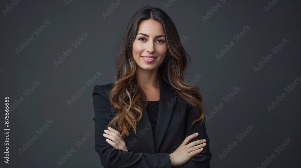 Isolated portrait of smiling business woman with crossed arms. Isolated portrait of smiling business woman with crossed arms.
