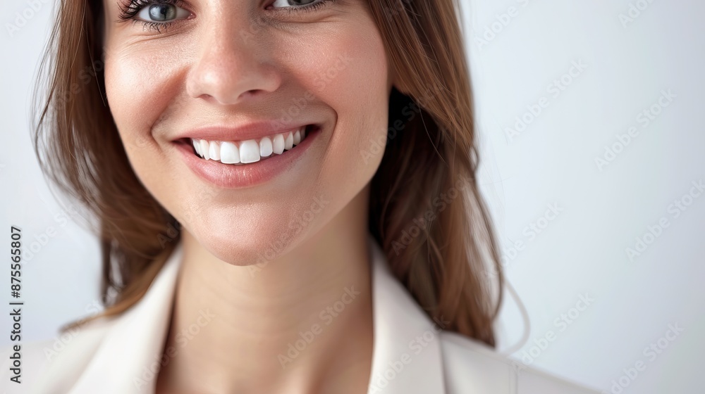 Portrait of smiling business woman isolated on white background Portrait of smiling business woman isolated on white background