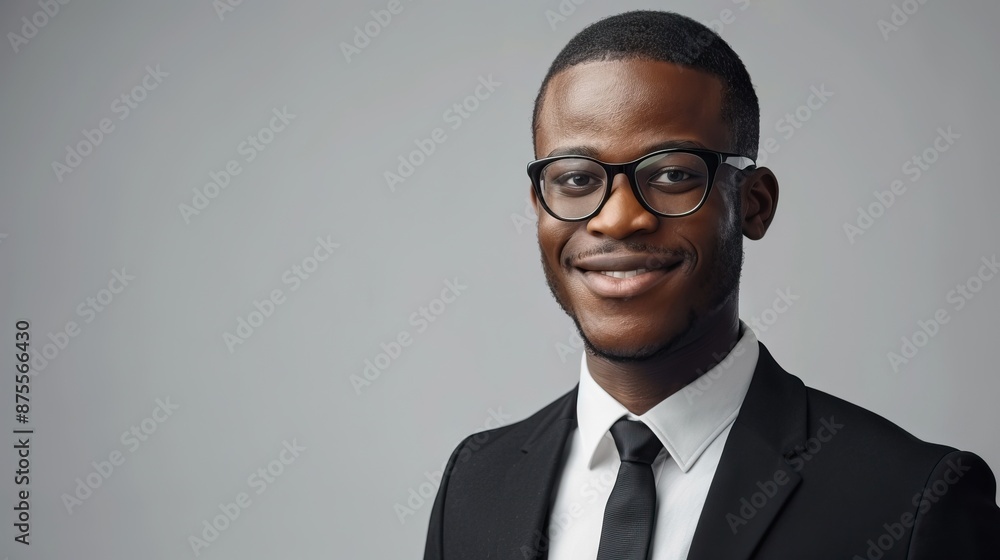Confident young black businessman in formal wear smiling for photo. Confident young black businessman in formal wear smiling for photo.