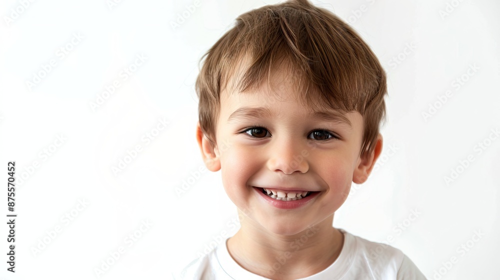 Portrait of happy little boy isolated on white background Portrait of happy little boy isolated on white background