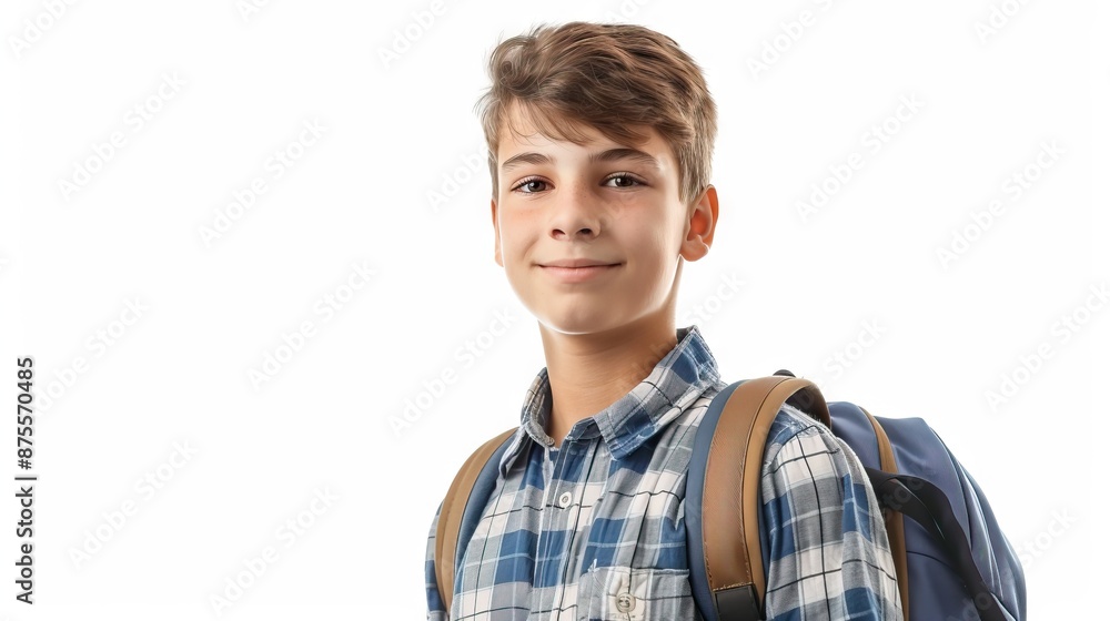 Happy schoolboy with backpack back to school portrait. Happy schoolboy with backpack back to school portrait.