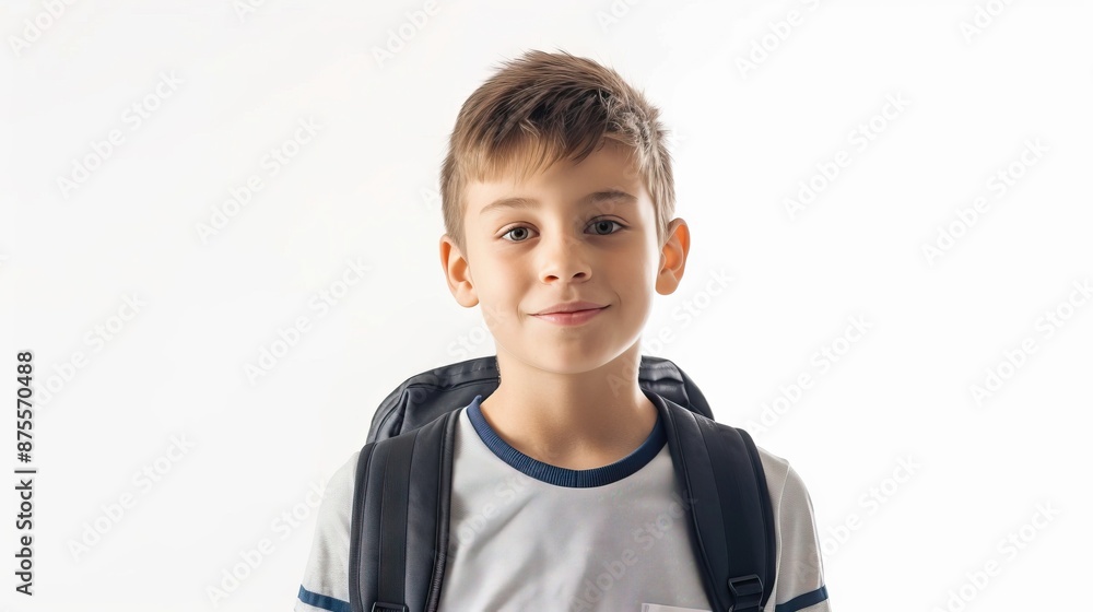 Happy schoolboy with backpack back to school portrait. Happy schoolboy with backpack back to school portrait.