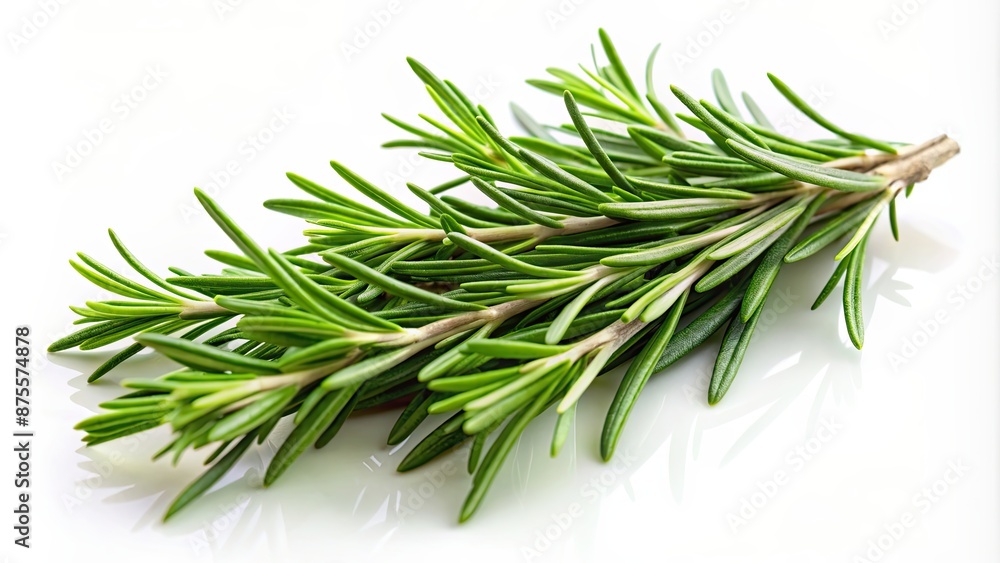 Fototapeta premium Rosemary isolated on white background, herb, green, aromatic, plant, culinary, ingredient, cooking, seasoning, fresh