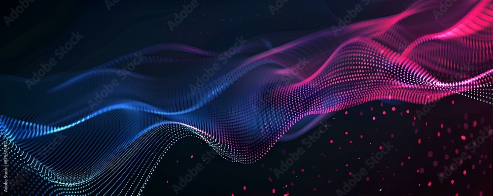 Abstract gradient background with dots and wavy lines for technology concept, Technology abstract futuristic background. Design template for web poster Abstract gradient background with dots and wavy lines for technology concept, Technology abstract futuristic background. Design template for web poster