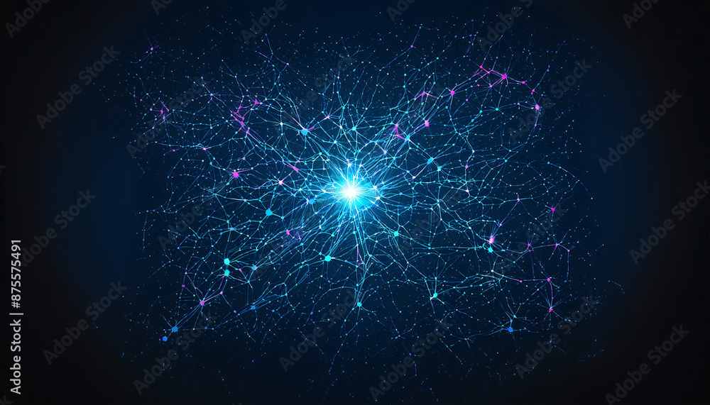 Obraz premium Glowing Neural Network Illustrating Human Proprioception