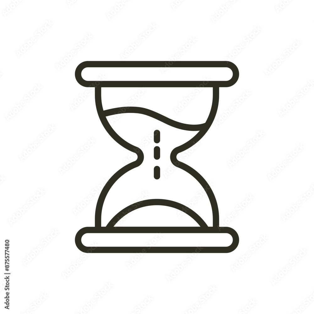 Sand clock outline icon. Hourglass time countdown vector icon illustration image Sand clock outline icon. Hourglass time countdown vector icon illustration image